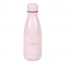 Bottiglia isotermica in acciaio rosa e bianco stampa gatto, 0,350ML - Modello Contemporaneo - - Acciaio inossidabile - Maisons du Monde