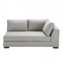 Bracciolo destro per divano componibile a 2 posti tela grigio chiaro - Modello Contemporaneo - - Polyester - Maisons du Monde