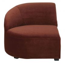Bracciolo sinistro per divano componibile in velluto color terracotta - Modello Vintage - Rosso - Maisons du Monde