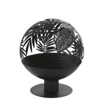 Braciere in metallo nero con foglie cesellate - Modello Esotico - - Maisons du Monde