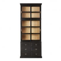 Bücherwand mit 6 Schubladen, schwarz Stil classic chic Maisons du Monde
