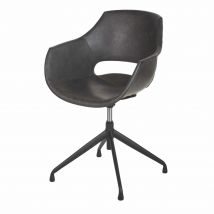 Bürostuhl Mit Armlehne Und Schwarzem Kunstlederbezug In Used-optik Stil modern Pvc Und Synthetik Festliche Dekoration - Maisons Du Monde