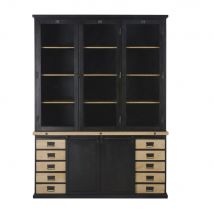 Cabinet with 5 doors and 10 drawers industrial style - Brown - Wood - Maisons Du Monde