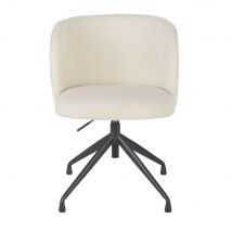 Cadeira De Escritório Giratória Em Tecido "bouclé" Branco estilo contemporâneo Metal - Maisons Du Monde
