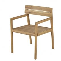 Cadeira De Jardim Com Apoios Para Braços Em Acácia Maciça estilo beira-mar - Bege Madeira - Maisons Du Monde