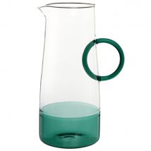 Caraffa in vetro trasparente e verde-blu con manico rotondo 1,7 l - Modello Contemporaneo - Maisons du Monde