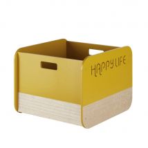 Cassetta portagiocattoli giallo senape e beige - Modello Contemporaneo - Legno - Maisons du Monde
