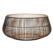 Cestino in metallo traforato nero e dorato - Modello Esotico - - Maisons du Monde