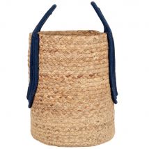 Cesto contenitore in giacinto d'acqua con manici neri - Modello In riva al mare - Beige - Fibre naturali - Maisons du Monde
