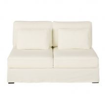 Chauffeuse per divano componibile a 2 posti tela avorio - Modello Contemporaneo - Bianco - - Polyester - Maisons du Monde