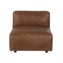 Chauffeuse per divano componibile in pelle marrone - Modello Industriale - Cuoio - Maisons du Monde