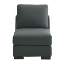 Chauffeuse per divano componibile tela grigio ardesia - Modello Contemporaneo - - Polyester - Maisons du Monde