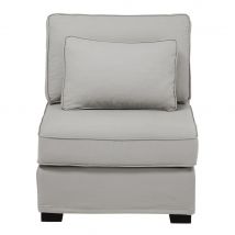 Chauffeuse per divano componibile tela grigio chiaro - Modello Contemporaneo - - Polyester - Maisons du Monde