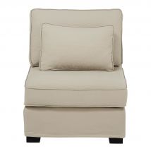 Chauffeuse per divano componibile tela stucco - Modello Contemporaneo - Beige - - Polyester - Maisons du Monde