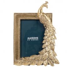 Cornice foto pavone in poliresina dorata 10x15 cm - Modello Classico chic - Dorato - Maisons du Monde