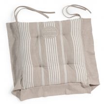 Cuscino da sedia beige a righe in cotone LA BASTIDE - Modello Country - - Maisons du Monde