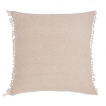 Cuscino in cotone beige con frange 60x60 cm - Modello Contemporaneo - Maisons du Monde