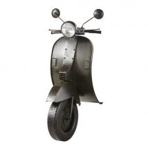 Decoración de pared luminosa en forma de scooter de metal negro 53x123 EStilo industrial Maisons du Monde