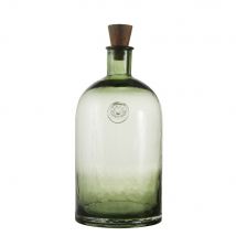 Decoratieve fles uit groen getint glas met dop H34 klassiek chic stijl - Groen - Maisons Du Monde