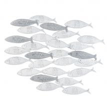 Decorazione da parete pesci in metallo bianco 70x56 cm - Modello In riva al mare - Grigio - - Maisons du Monde