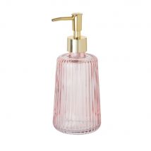 Dispenser di sapone in vetro rosa e dorato - Modello Classico chic - Maisons du Monde