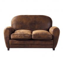 Divano Club in microfibra marrone 2 posti - Modello Industriale - - Maisons du Monde