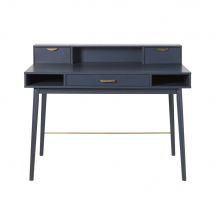 Donkerblauwe vintage bureau met 3 lades stijl - hedendaags Hout - Maisons Du Monde
