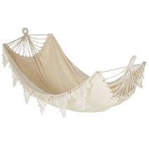 Doppelhängematte aus recycelter Baumwolle, beige, 160x230cm Stil seaside Baumwolle Maisons du Monde
