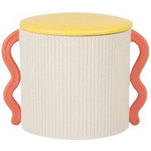 Dose Aus Porzellan In Weiß, Gelb Und Rosa Stil vintage - Beige Porzellan Festliche Dekoration - Maisons Du Monde