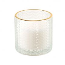 Duftkerze in weißem Glasgefäß, H7cm 100g Stil classic chic Kristall Maisons du Monde
