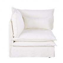Eckelement für modulares Sofa aus Premiumleinen, weiß Stil modern Maisons du Monde