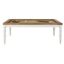 Eettafel en biljarttafel voor 10/12 personen L300 stijl - klassiek chic - Wit Hout - Maisons Du Monde