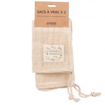 Einkaufsnetze aus ecrufarbener Baumwolle, Set aus 2 modern Stil - Beige - Maisons Du Monde