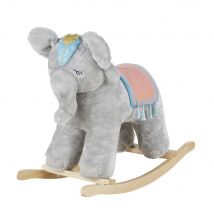 Elefante a dondolo grigio, rosa, blu - Modello Contemporaneo - Polyester - Maisons du Monde