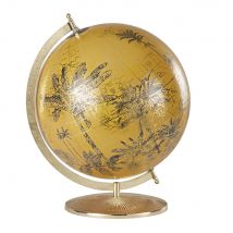 Erdkugel mit Weltkarte, goldfarben und senfgelb Stil exotic Maisons du Monde