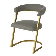 Esstischstuhl in Grau-meliert mit goldfarbenem Metall Stil vintage Metall Maisons du Monde