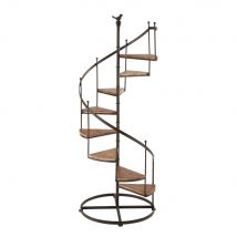 Étagère escalier en sapin et métal effet rouille style classique chic - Marron - Métal - Maisons Du Monde
