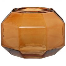 Facettierte Vase aus braunem Glas, H16cm Stil vintage Kristall Maisons du Monde