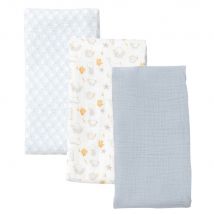 Fasce neonato in garza di cotone bio con motivi multicolore (x3) - Bianco - Öko-Tex Zertifikat - Maisons du Monde