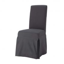 Fodera lunga color antracite in cotone per sedia modello classico chic - Grigio Certificato Oeko-Tex - Maisons Du Monde