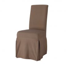 Fodera lunga color talpa in cotone per sedia modello classico chic - Certificato Oeko-Tex - Maisons Du Monde
