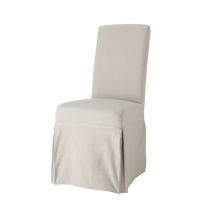 Fodera lunga grigio chiaro in cotone per sedia modello classico chic - Certificato Oeko-Tex - Maisons Du Monde