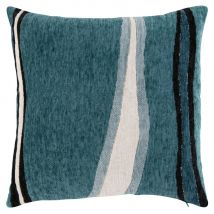 Fodera per cuscino intessuta jacquard blu, écru e nera, OEKO-TEX 40x40 cm - Modello In riva al mare - Bianco - Öko-Tex Zertifikat - Polyester - 