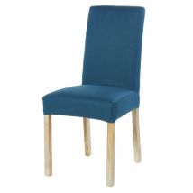 Fodera per sedia in lino lavato blu pavone - Modello Classico chic - - Maisons du Monde