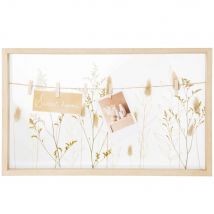 Fotolijst met gedroogde bloemen 50 x 30 cm landelijk stijl - Beige Glas - - Maisons Du Monde