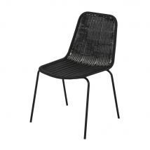 Garden chair in black resin and black metal exotic style - Maisons Du Monde