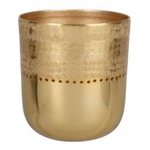 Gold aluminium planter H16cm exotic style - Gold - Maisons Du Monde