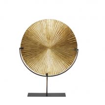Gold resin disc with black metal stand H59cm classic chic style - - - Maisons Du Monde