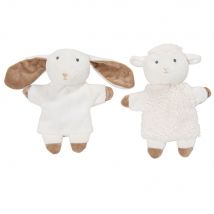 Handpuppen Hase und Schaf, weiß und braun Stil modern Weiß Kinder Maisons du Monde