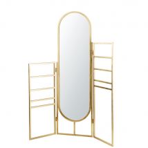 Handtuchhalter aus goldfarbenem Metall mit Spiegel vintage Stil - Metall - Maisons Du Monde
